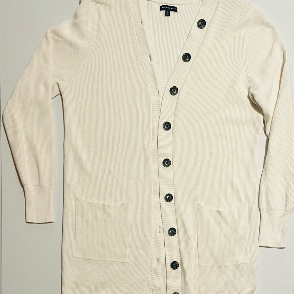 Who What Wear Ivory Knit Cardigan